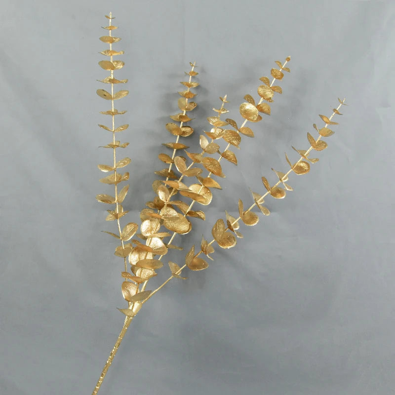 Golden Artificial Plants Eucalyptus Maple Leaf 2023 Christmas Decoration For Home Living Room Wedding Party Flower Arrangement