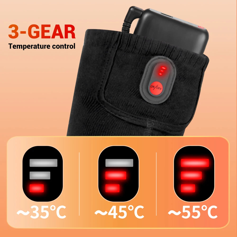 65℃ Heated Socks Winter Warmth 4000mAh USB Rechargeable Heating Socks Outdoor Ski Heated Boots Snowmobile Skiing Sock