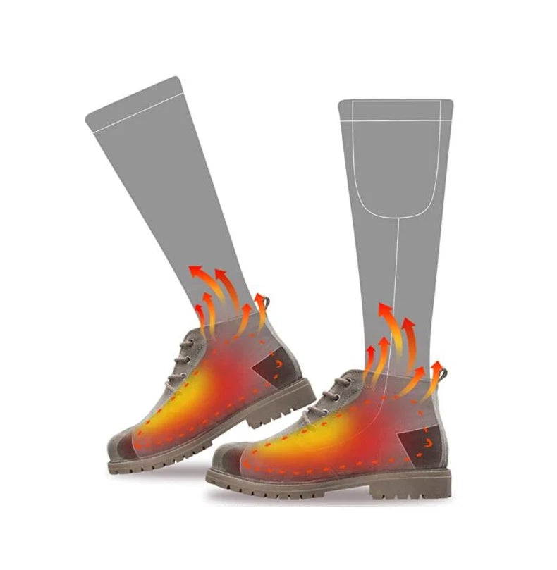 Electric Heated Socks With Battery Case Winter Warm Heating Socks 65℃ Snowmobile Heated Skiing Sock Controllable Buttons outdoor