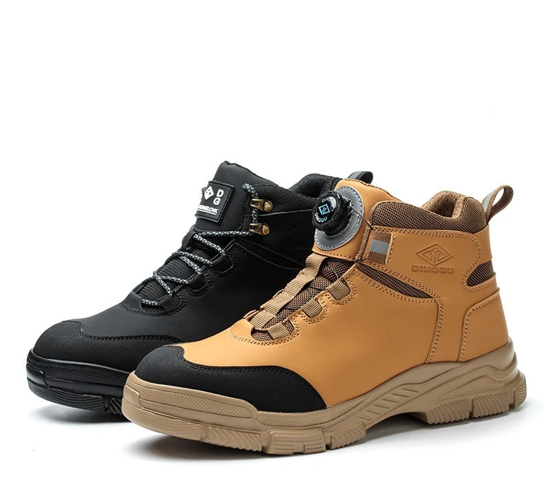 Rotating Button Safety Boots Men Women Steel Toe Shoes Winter Work Safety Shoes Indestructible Protective Security Work Boots