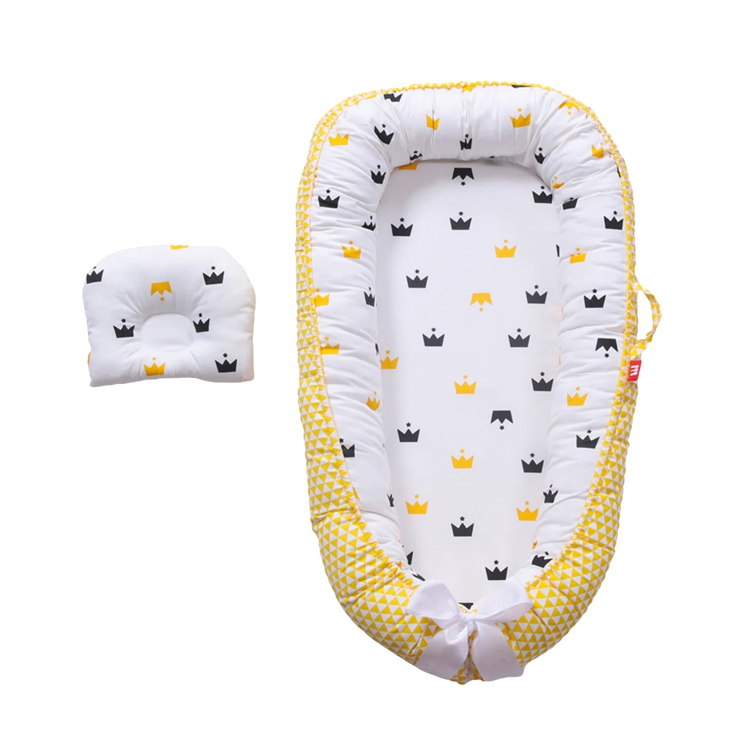 Baby Bed Foldable Washable Floral Print Baby Cot Infant Bassinet with Pillow Bedding Sets for Boys Girls 9 Colors