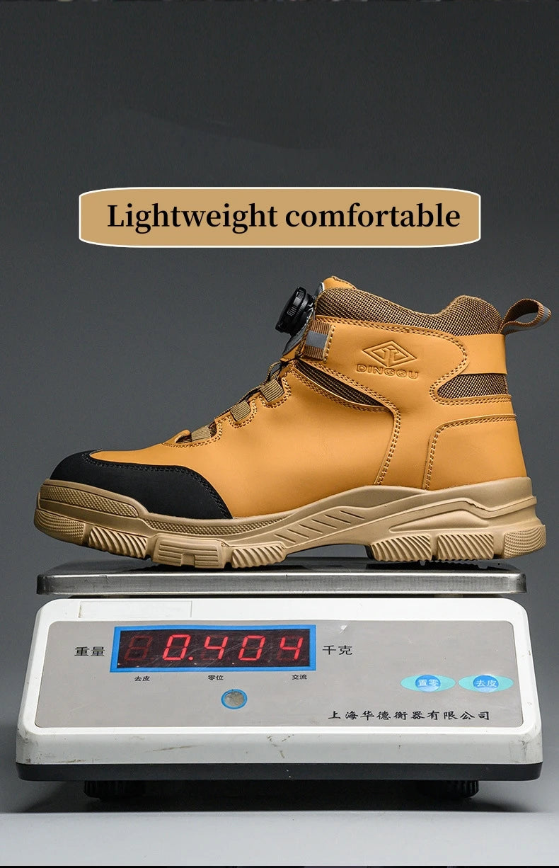 Rotating Button Safety Boots Men Women Steel Toe Shoes Winter Work Safety Shoes Indestructible Protective Security Work Boots