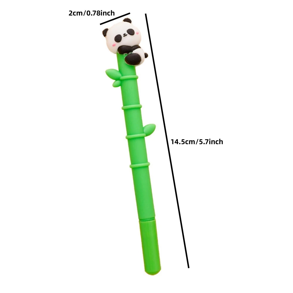 6 pcs/lot Panda Bamboo Soft Silicone Gel Pens For Writing Cute Signature Pen School Office Stationery Art Deco Gel Pens