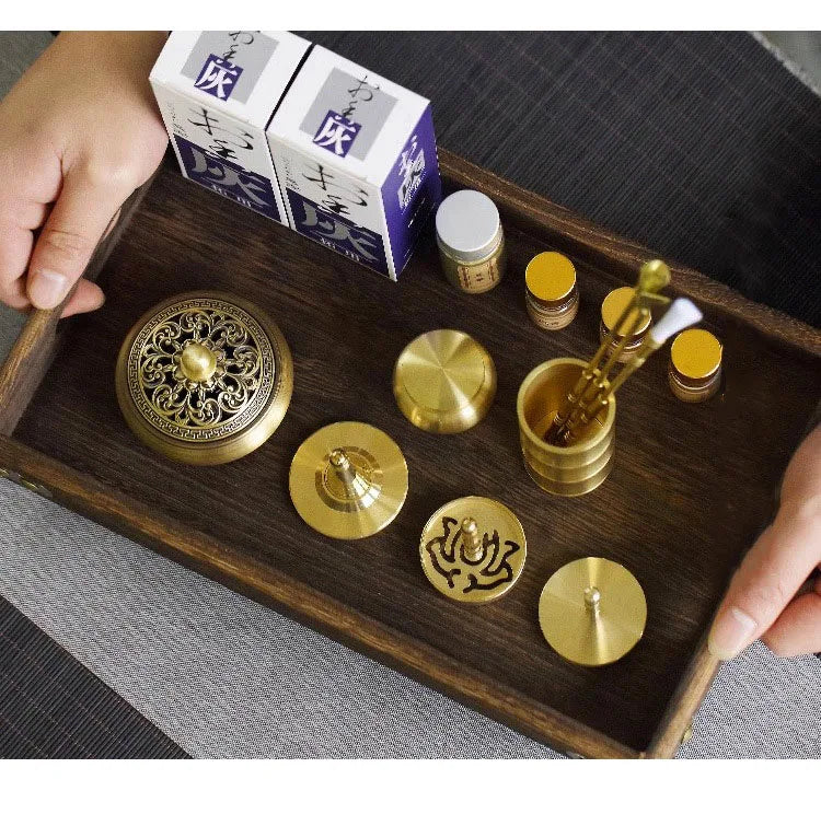 DIY Aromatherapy Set Brass Incense Burner Making Kit Incense Mold Stand Yoga Meditation Study Home Aromatherapy Ornaments