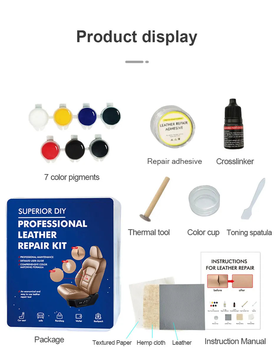 Car Liquid Leather Repair Kit Leather Skin Refurbish Tools For Car Seat Coats Sofa Holes Scratches Cracks Restoration