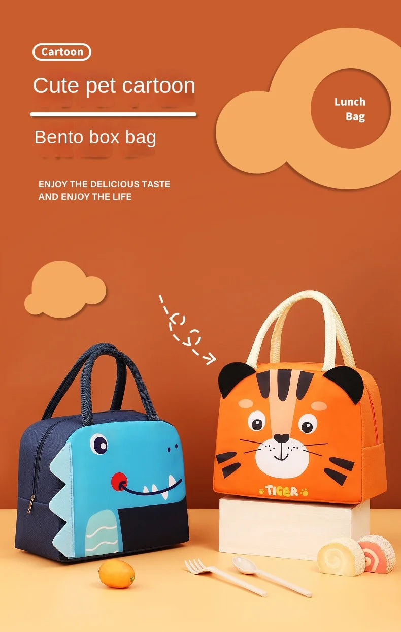 Kawaii Portable Fridge Thermal Bag Women Children's School Thermal Insulated Lunch Box Tote Food Small Cooler Bag Pouch