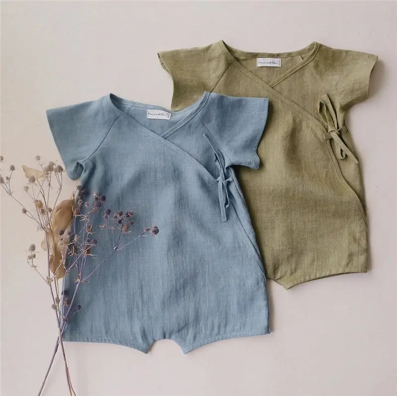 Summer Infant Baby Boys Girls Romper Solid Super Soft Cotton Baby Playsuit Jumpsuit