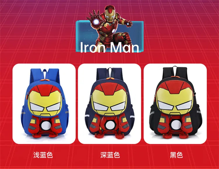 Children's school bag new, cute cartoon Spider-Man 3-6 years old boys backpack Captain America Iron Man backpack