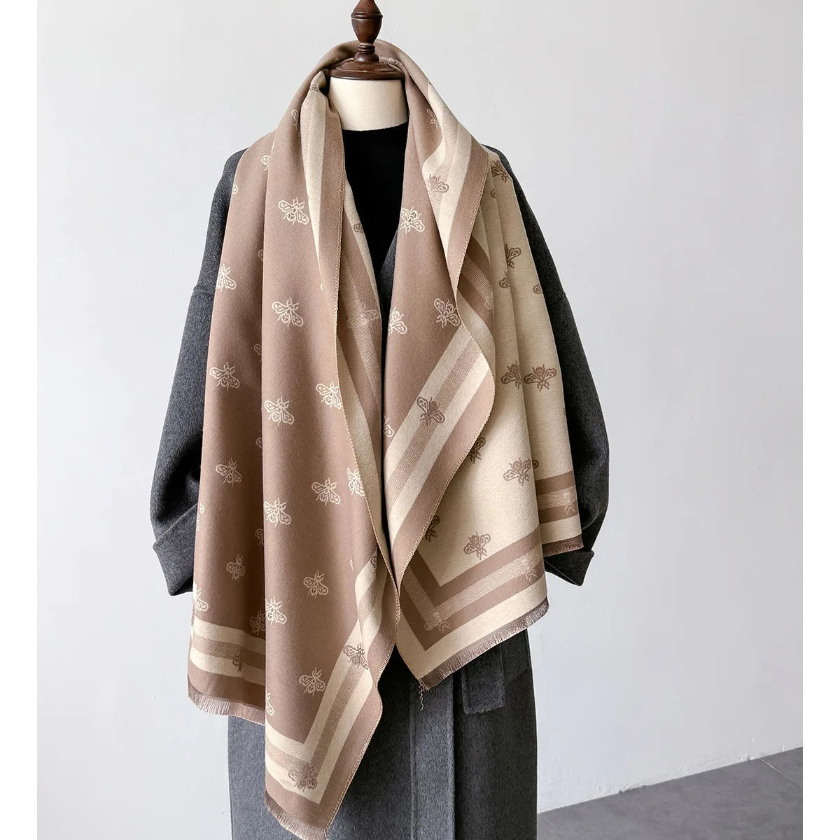 Luxury Brand Cashmere Women Floral Scarf Winter Warm Shawl and Wrap Bandana Pashmina Female Foulard Square Thick Blanket Poncho