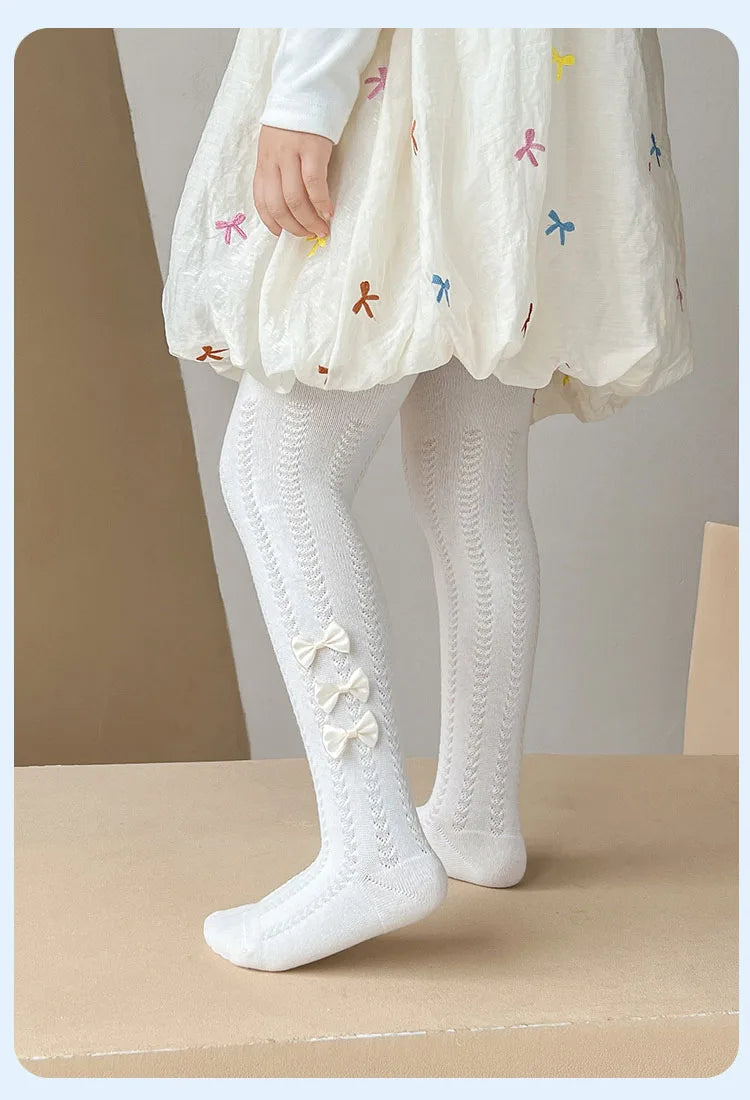 Warm Cotton Girls Tights Spring Autumn Cute Bowtie Baby Pantyhose Girls Leggings Kids Children Tights Stockings 0-10Years
