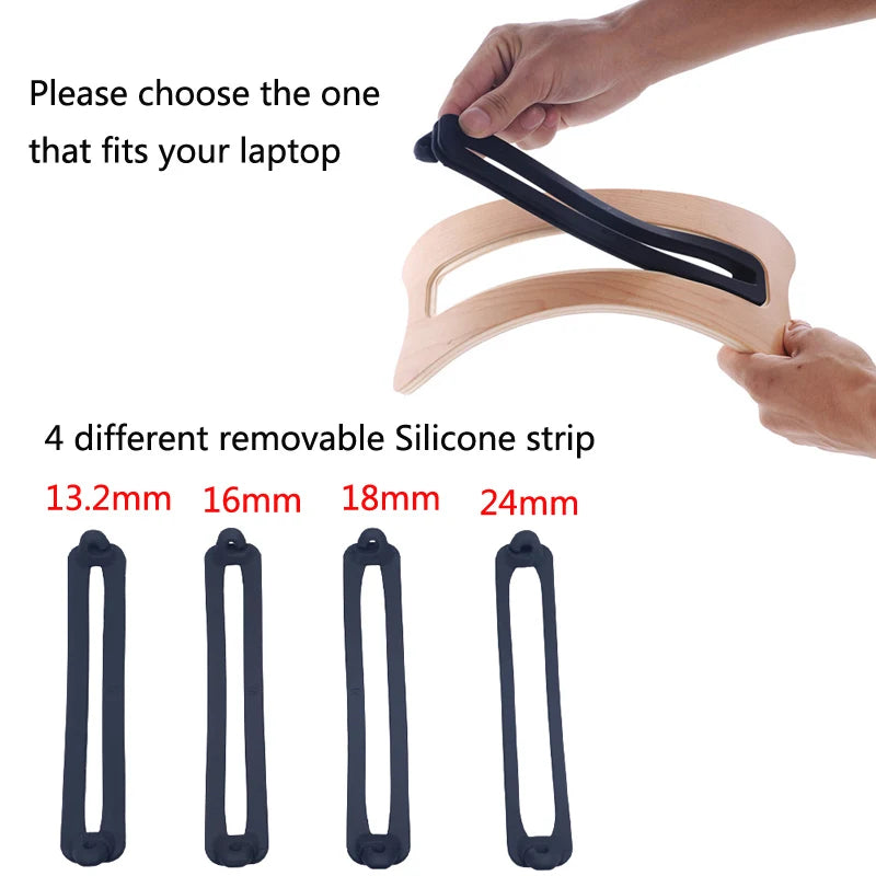 Wooden Vertical Desktop Laptop Stand for Apple Macbook Pro Air 2024 M3 M2 15 14 16 inch Pro 13 Holder Base Bracket Dock