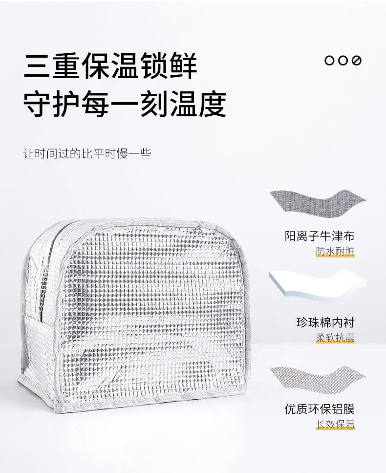 Lunch Box Picnic Travel Portable Food Storage Breakfast Thermal Food Bag Lunch Bag Handle Insulation Cooler Bag for Women Kid