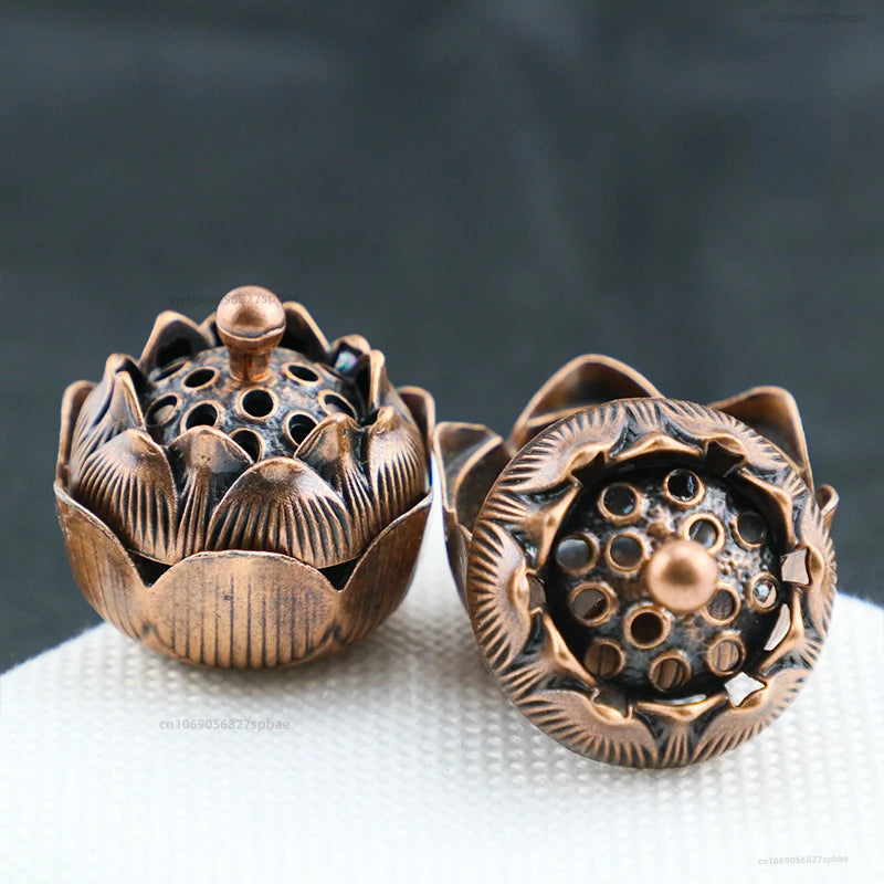 Lotus Incense Burner Buddhism Faucet Incense Stick Holder Mini Sandalwood Censer Craft Home Offering Tea Table Decor Ornament
