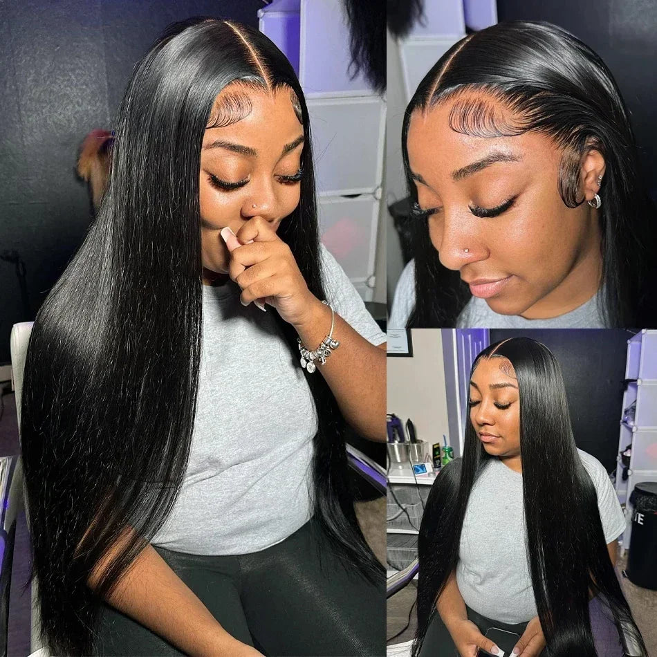 Bone Straight Lace Frontal Wig 28 30 32 Inch 100% Human Hair 13x4 Transparent Lace Front Wigs Brazilian Hair For Black Women