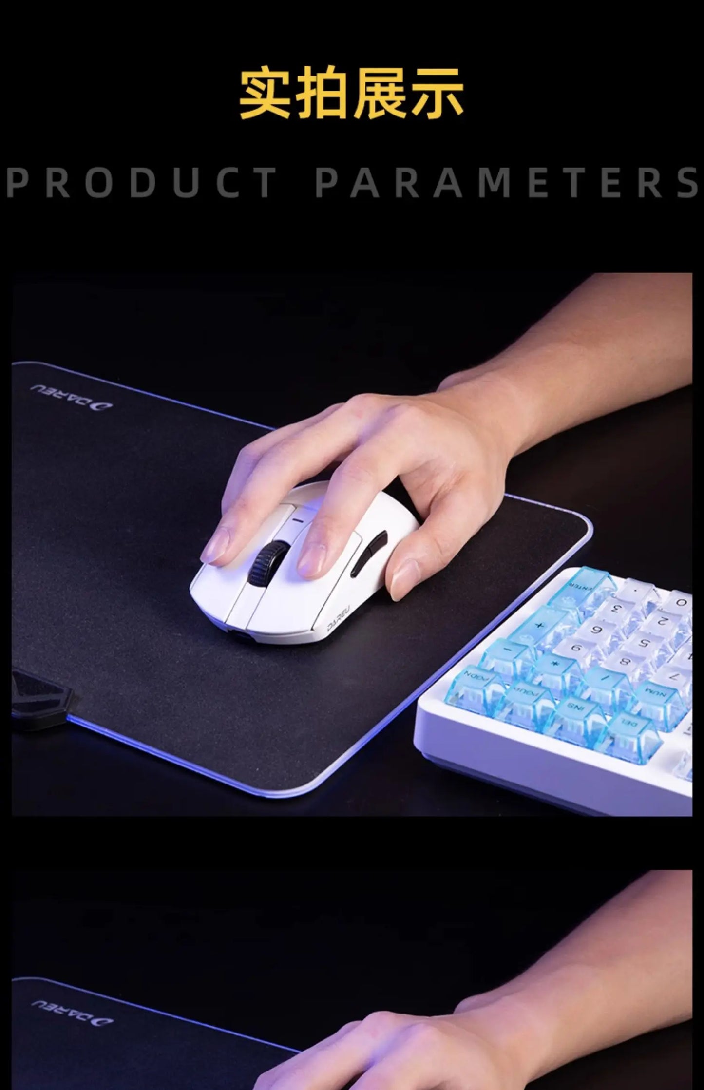 Dareu A950 PRO Mouse 4k PAW3395 Wireless Bluetooth portable Tri-Mode RGB Gaming Mouse For Computer Keyboard Pc Office Mice Gif