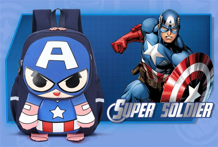 Children's school bag new, cute cartoon Spider-Man 3-6 years old boys backpack Captain America Iron Man backpack