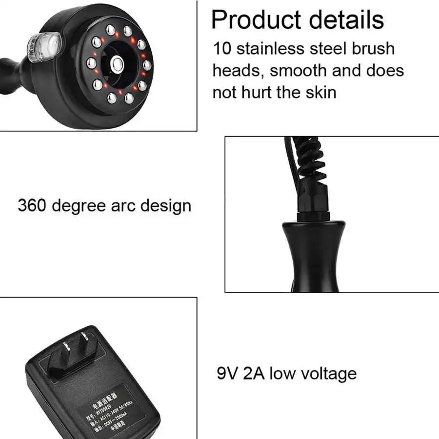 EMS Micro-current Cupping Massage Brush Vacuum Heating Scraping Device Slimming Body Brush Pain Relief Therapy Massager