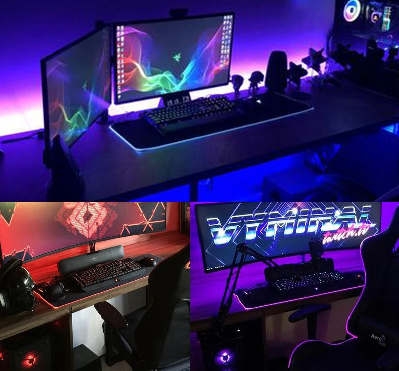 Jujutsu Kaisen RGB Led Backlight Mouse Pad Anime MousePad Mouse Mat Large Gojo Satoru Gaming Accessories Yuji Keyboard Desk Mats
