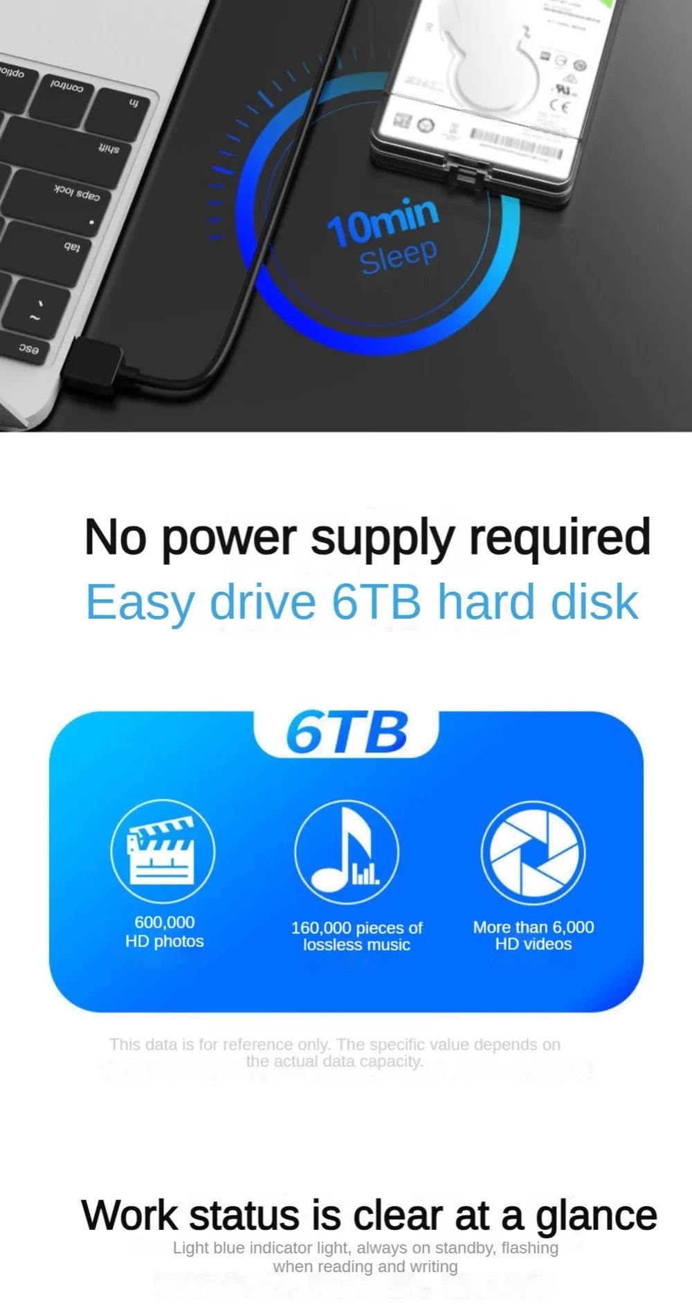 MAIWO Type C USB3.0 External Hard Drive Enclosure for 2.5 Inch 5Gbps SATA HDD and SSD Hard Disk Case Tool-Free Support UASP