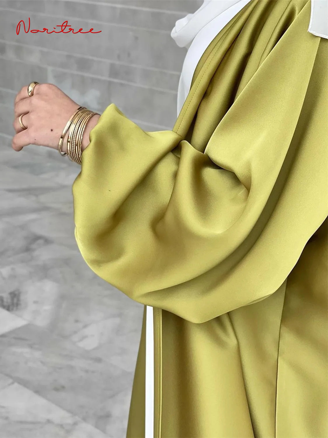 Ramadan Eid Fashion Silky Satin Muslim Abayas Robe Musulmane Abaya Cardigan Muslim Arab Worship Service Clothing Wy836