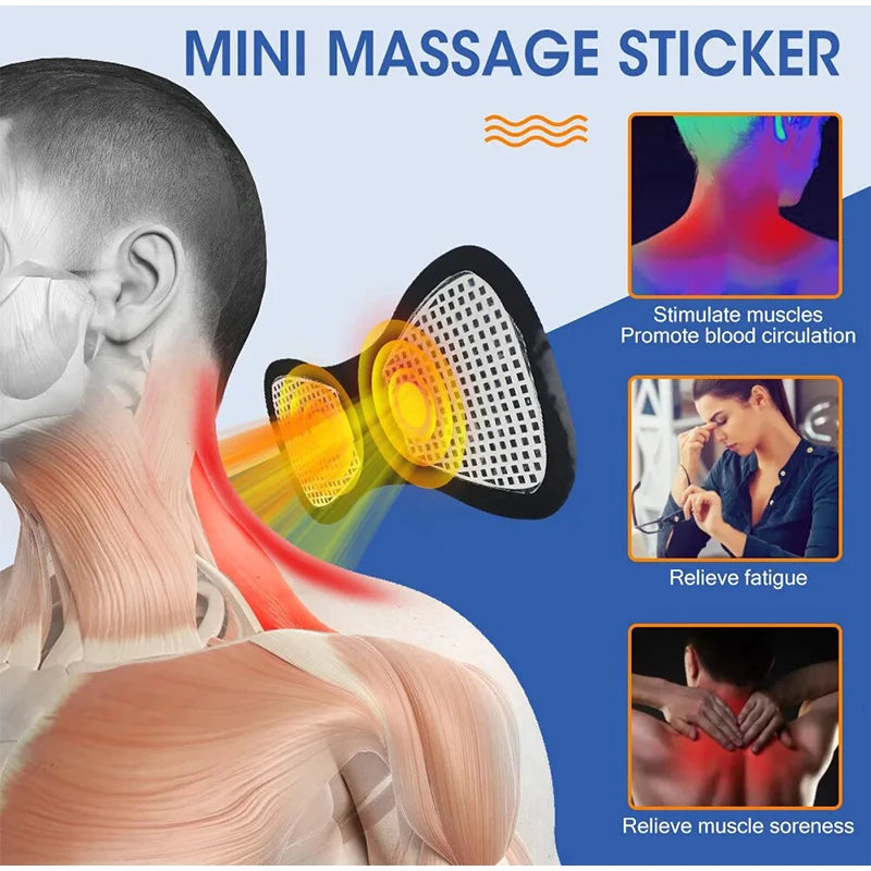 Rechargeable Electric Body Neck Massager Mini Cervical Waist Back Massage Patch Stimulator Massageador Portable Gel Pad Sticker