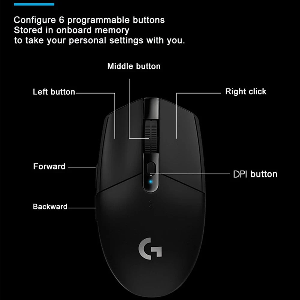 logitech G304 G305 G102 computer gaming 2.4G wireless mouse ergonomic mouse HERO Engine 12000DPI For LOL PUBG Fortnite Overwatch
