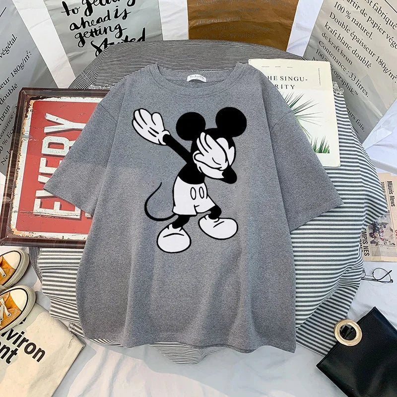 Anime Women Kawaii Mickey Mouse T Shirt Men Cute Minnie Mouse T-shirt Unisex Couple Tshirt Graphic Top Tees Male Female