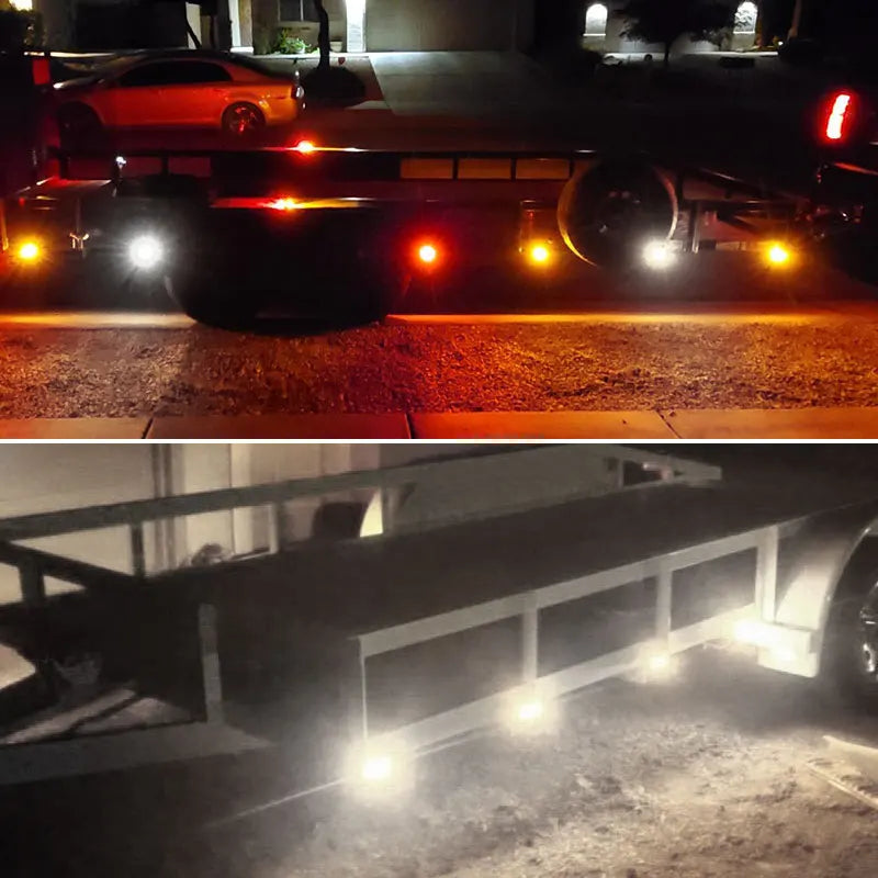 4pcs 12V 24V LED Tail Brake Light Turn Signal Light Flowing Water Side Lamp Warning Lamp For Car Trailer Truck Tractor ATV UTV