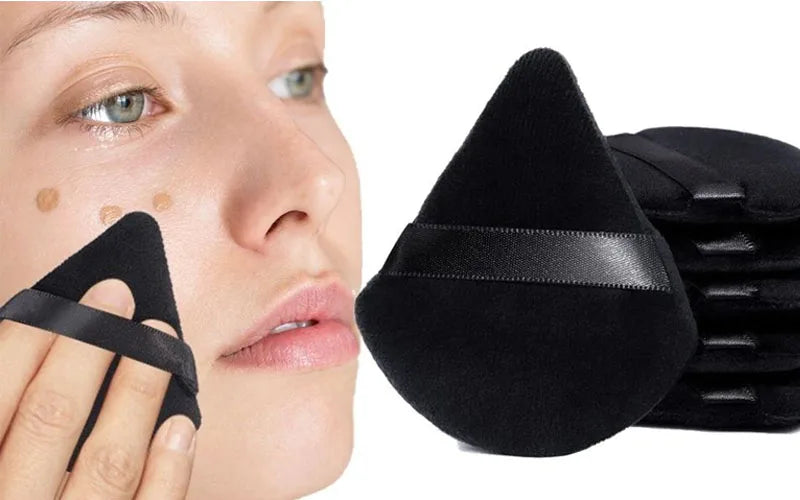 3Pcs Diamond Triangle Powder Puff Face Makeup Tool Sponge Velvet Soft Smooth Facial Beauty Makeup Sponge Cosmetics Accessories