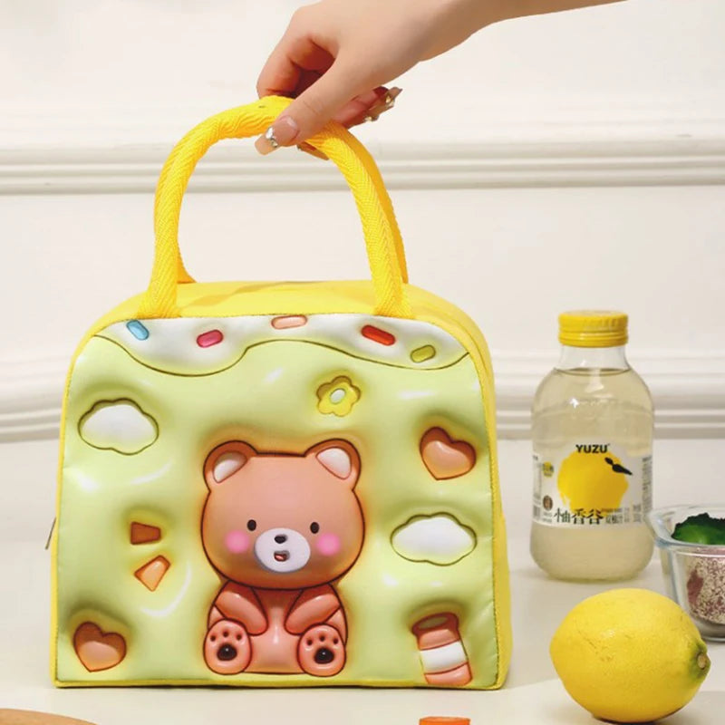 Cartoon Kawaii Portable Fridge Thermal Bag Women Children's School Thermal Insulated Lunch Box Tote Food Small Cooler Bag Pouch