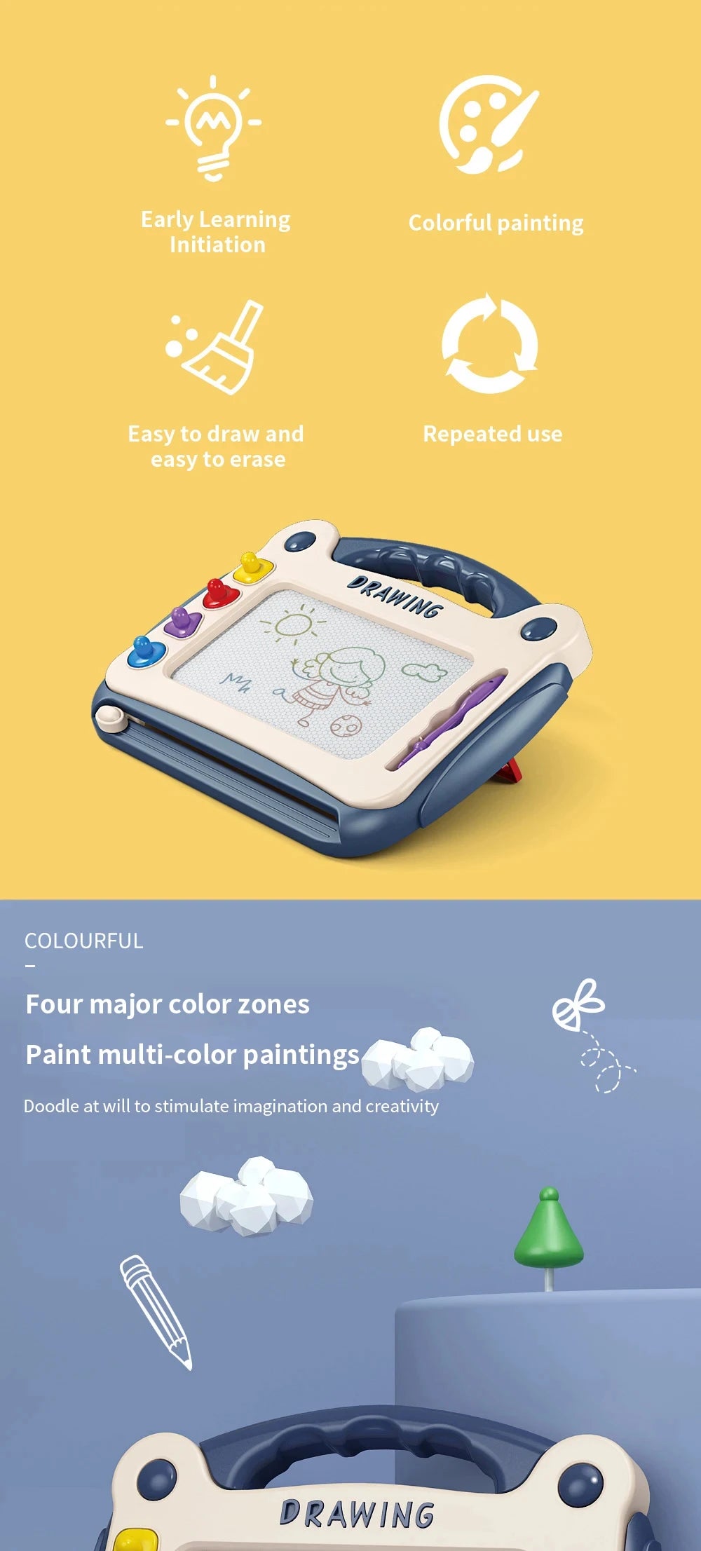 Children Magnetic Drawing Board WordPad Baby Color Graffiti Board Art Educational Drawing Toys Drawing Tool Gifts For Kids Toy