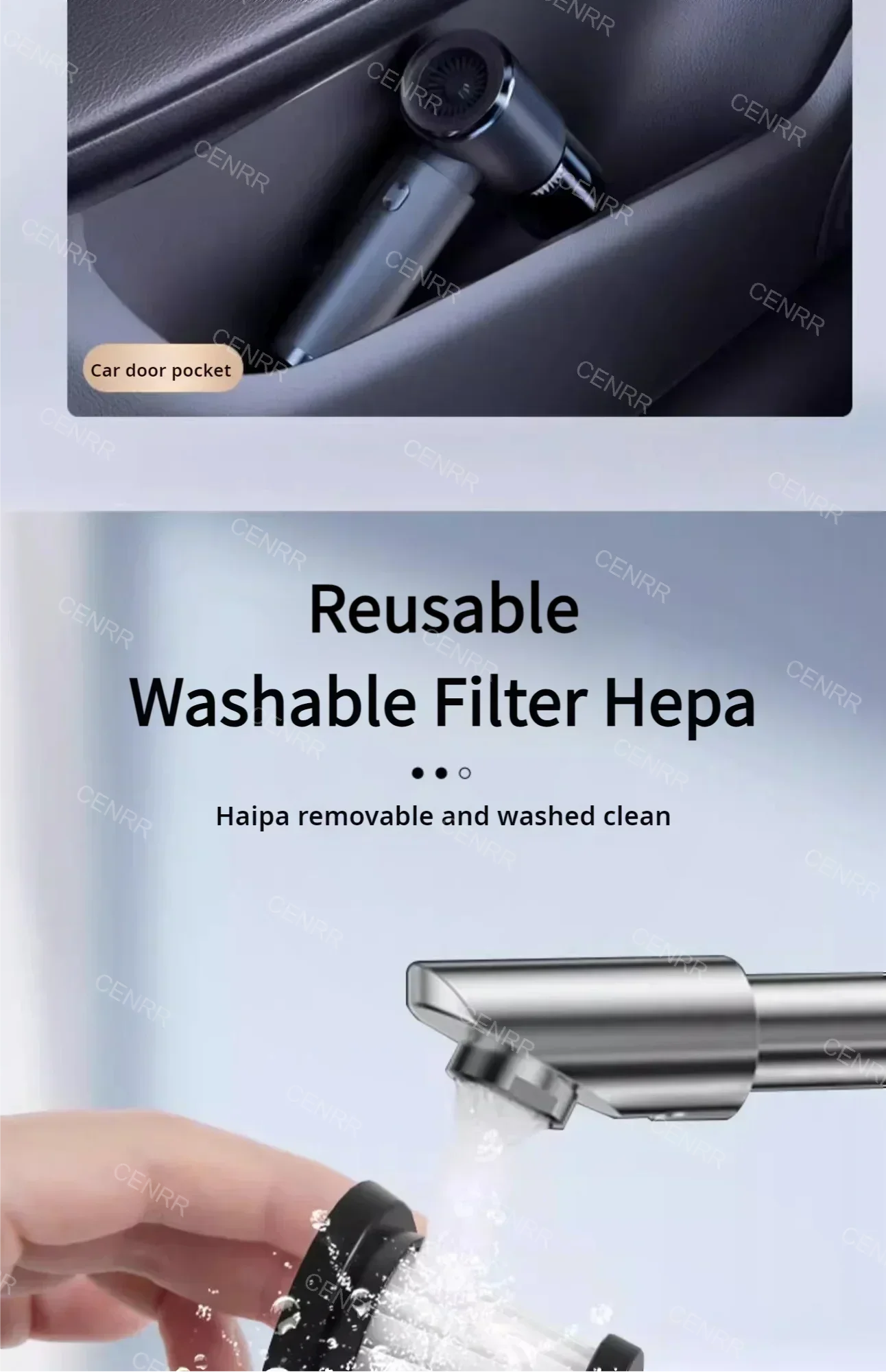 CENRR Car Vacuum Cleaner High Pressure 210000PA Wireless Vacuum Cleaner Cordless Vacuum Cleaner High Suction Cleaning Machine