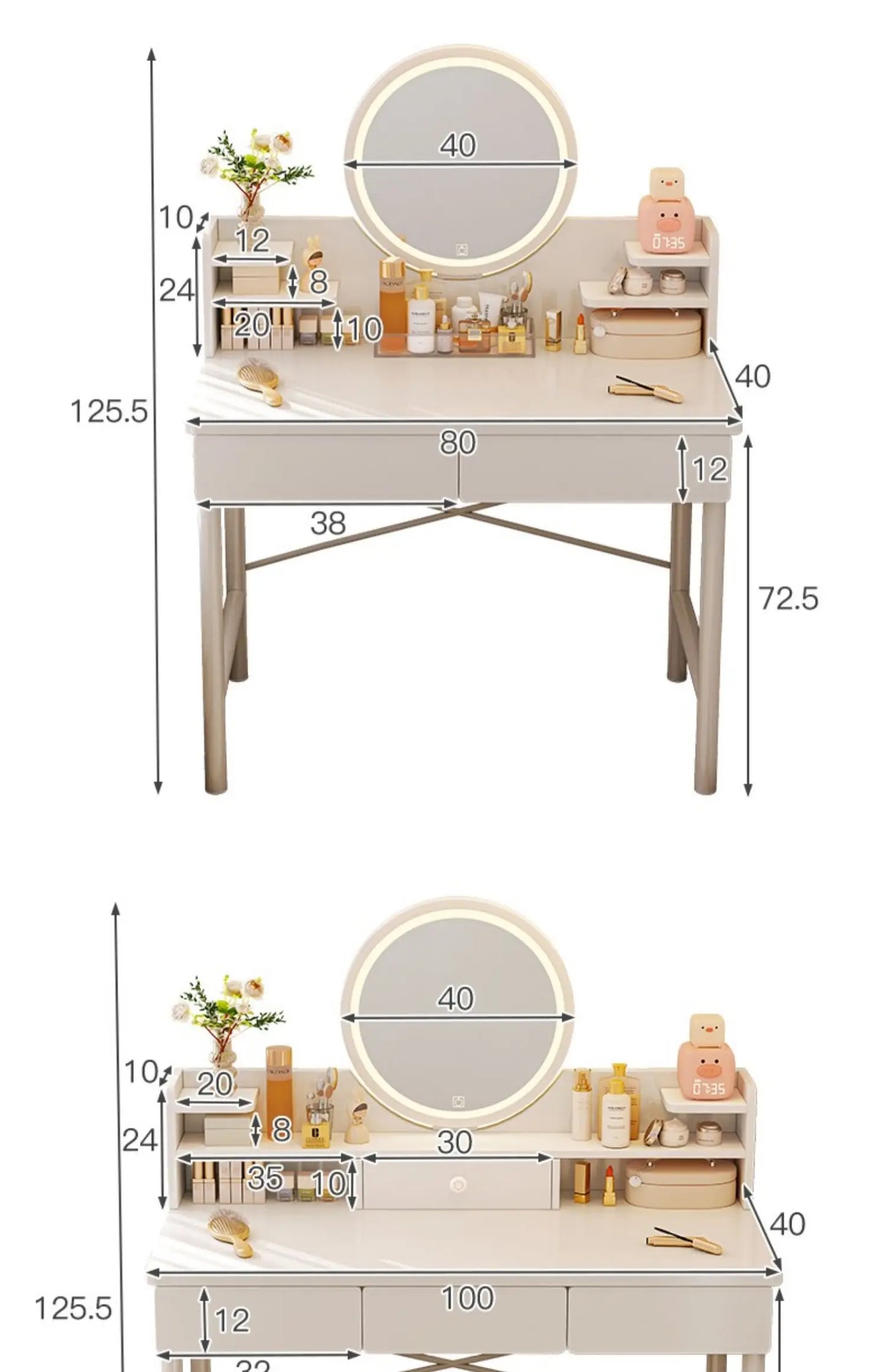 Storage Lacquer Dressing Table Container Items Cabinet Classic Dressing Table Girl Organizers Mdf Penteadeira Dressers Bedroom