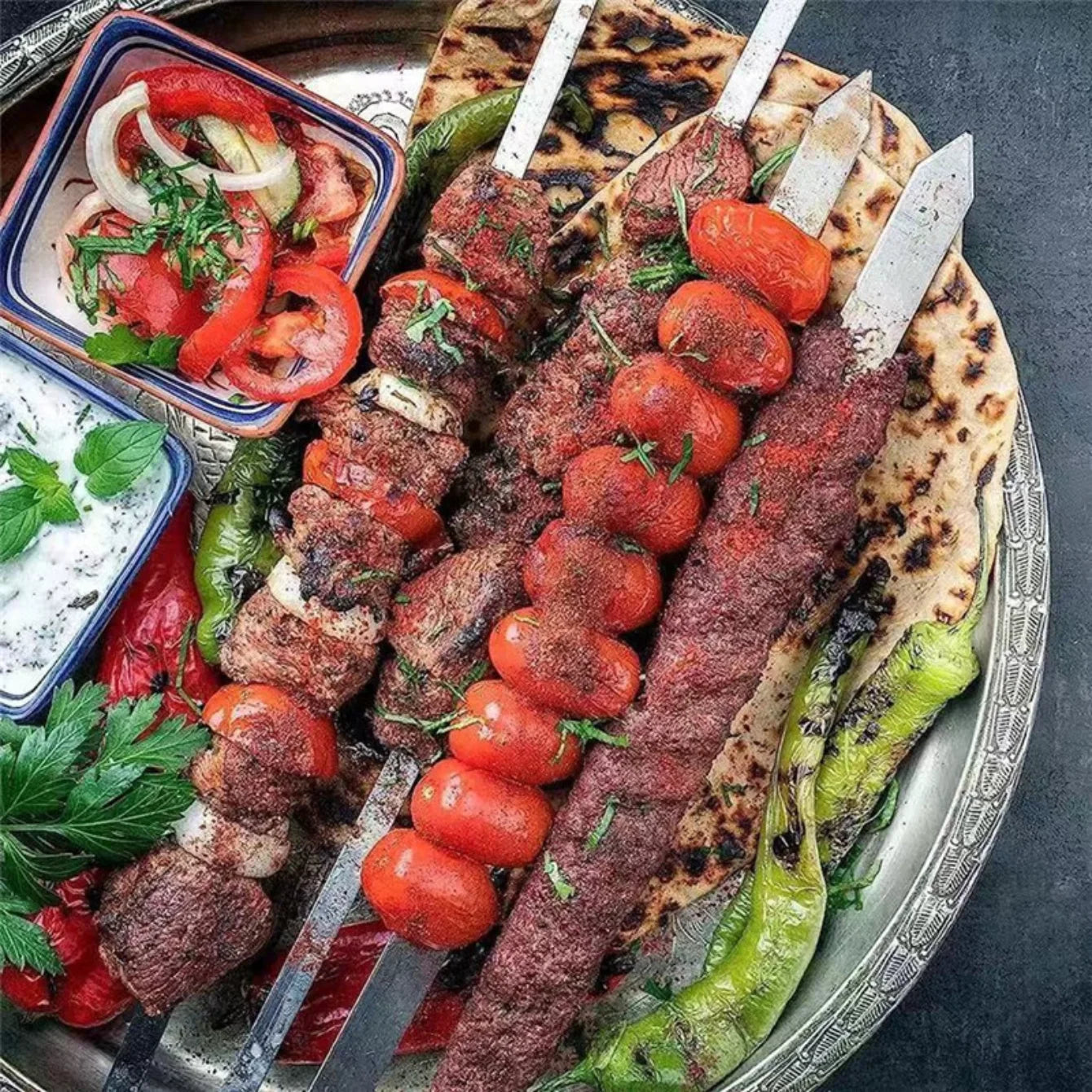 Kebab Maker BBQ Meat Skewer Barbecue Skewer Mold Reusable Turkish Kabob For Outdoor Barbecue Preparation Kitchen Grill