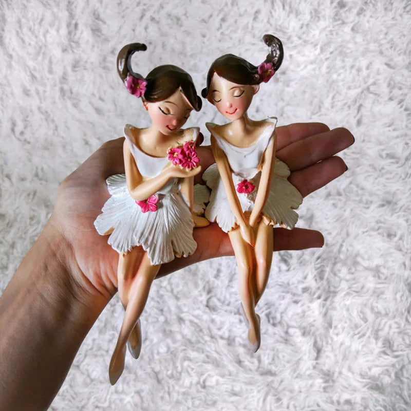 2pcs/set Beautiful Angel Resin Craft Fairy Figurines Wedding Gift Home Decoration hogar moderno fairy nordic garden angel