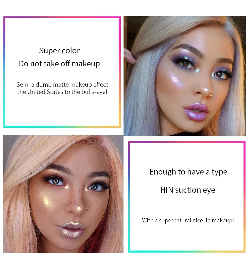 6 Colors Laser Holographic Lip Gloss Liquid Lipstick Mermaid Pigment Longlasting Glitter Lipgloss Waterproof Metallic Lip Makeup