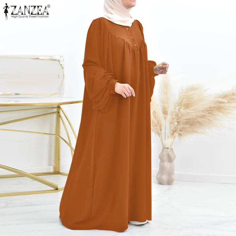 Turkey Abaya Oversize Robe Muslim Hijab Long Dress Eid Mubarek Abayas For Women Isamic Clothing Puff Sleeve Maxi Vestidos Kaftan