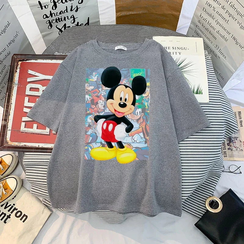 Anime Women Kawaii Mickey Mouse T Shirt Men Cute Minnie Mouse T-shirt Unisex Couple Tshirt Graphic Top Tees Male Female