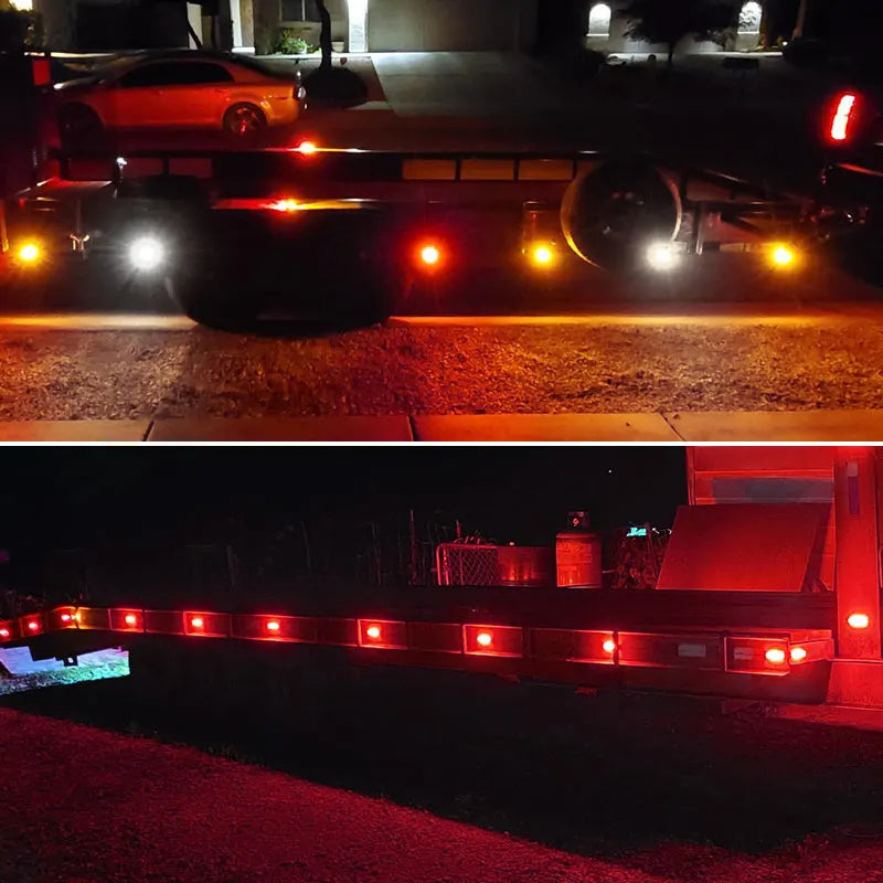 4pcs 12V 24V LED Tail Brake Light Turn Signal Light Flowing Water Side Lamp Warning Lamp For Car Trailer Truck Tractor ATV UTV