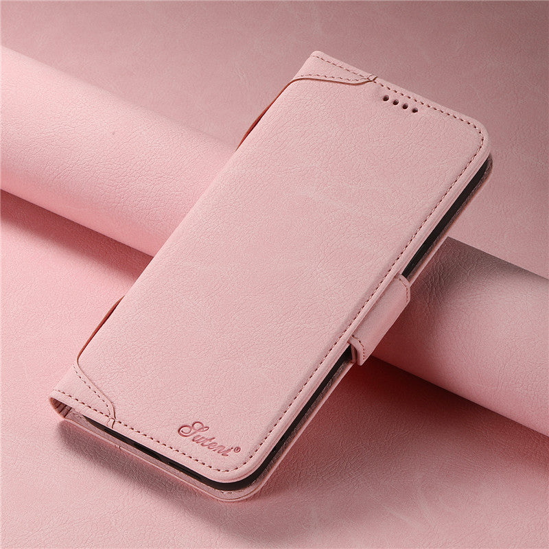 EUCAGR Magsafe Business Leather Wallet Phone Case For iPhone 12 13 14 15 Pro Max Plus 15Plus 14Pro With Flip Card Holder Cover