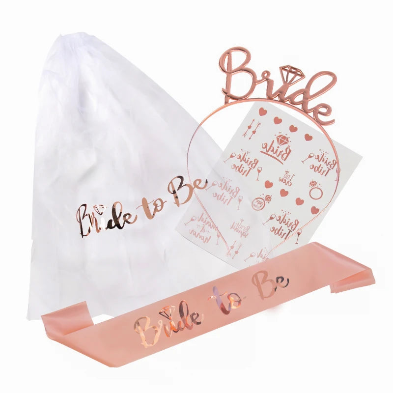 Bridal Shower Decorations Bride to Be Disposable Tableware Set Plate Cup Napkins Decor Bachelorette Party Hen Night Supplies