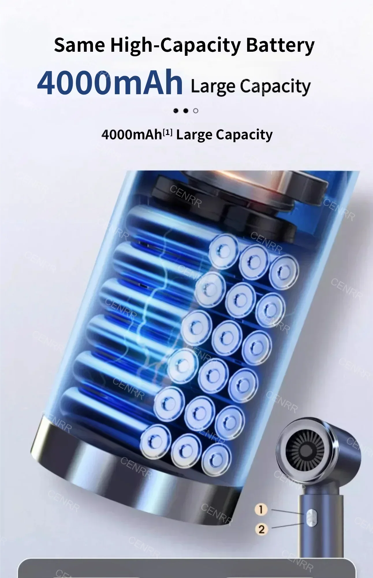 CENRR Car Vacuum Cleaner High Pressure 210000PA Wireless Vacuum Cleaner Cordless Vacuum Cleaner High Suction Cleaning Machine