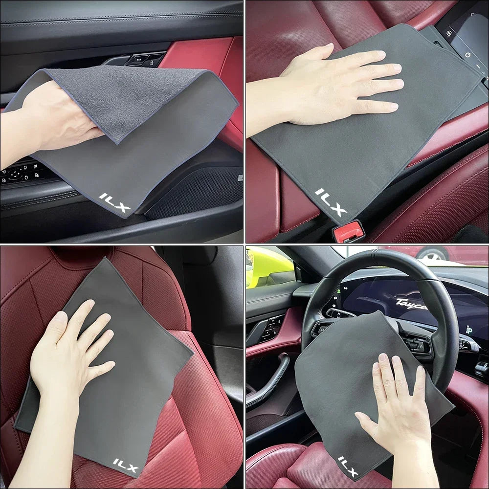 For Acura MDX RDX TSX TL ILX TLX NSX RL CDX ZDX TLXL RLX Car Cleaning Cloth Wash Drying Suede Towel Coral Velvet Auto Accessory