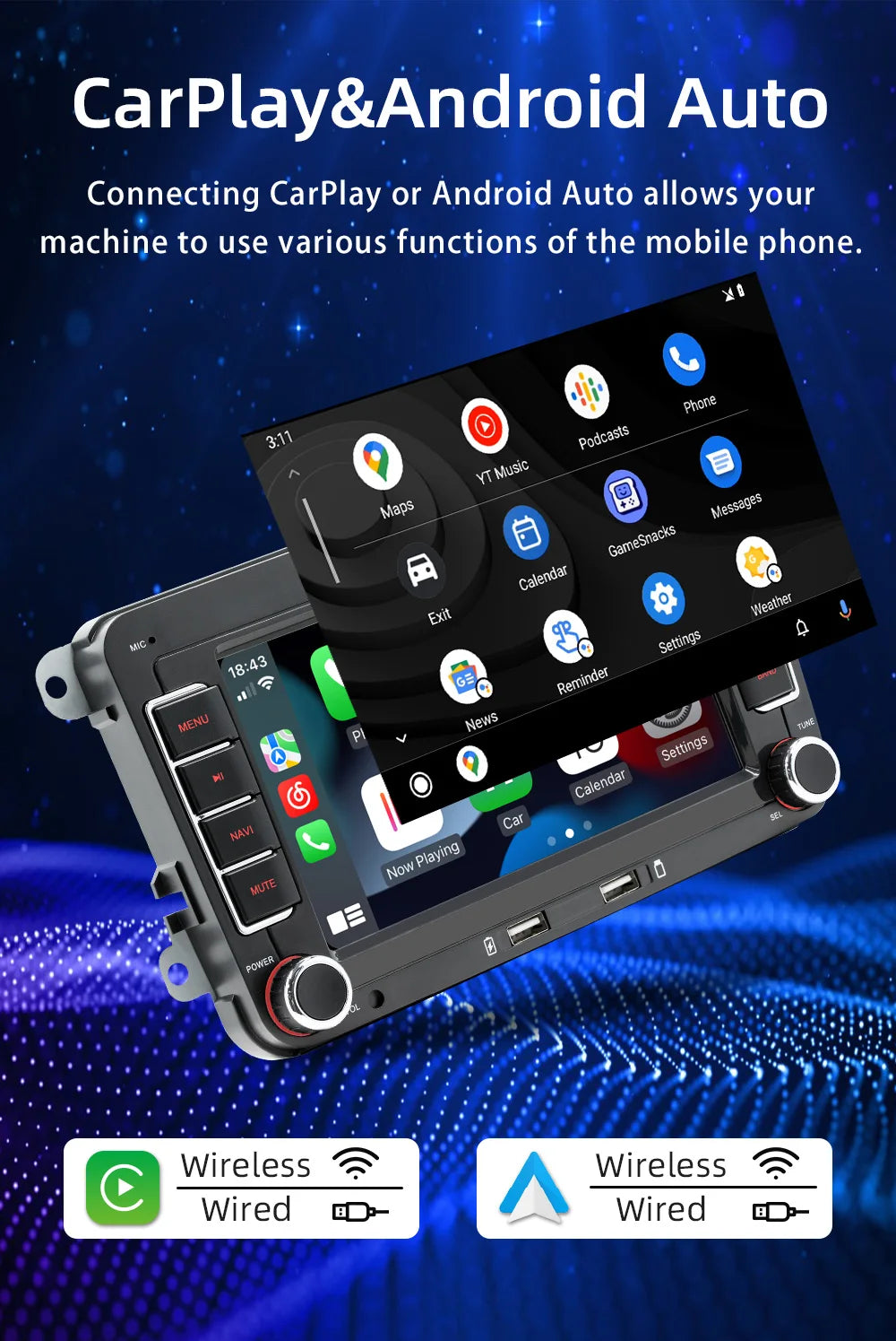Android 13 Car Radio Carpaly For VW Volkswagen Golf 5 6 Touran Passat B6 Jetta MK5 Autoradio Multimedia Player Smart car systems