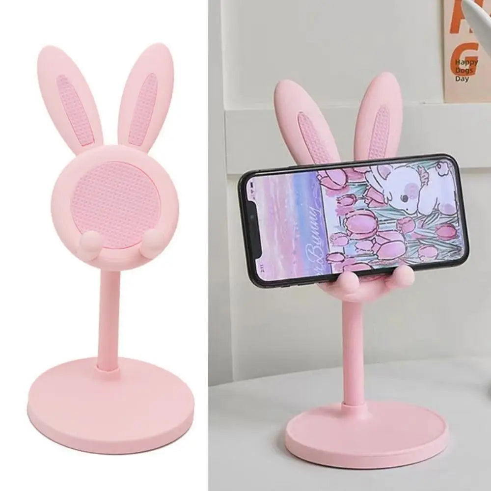 Rabbit Shape Mobile Phone Holder Stand Desktop Metal Desktop Lazy Selfie Live Support Shelf For Phone Pad Tablet Laptop Stand