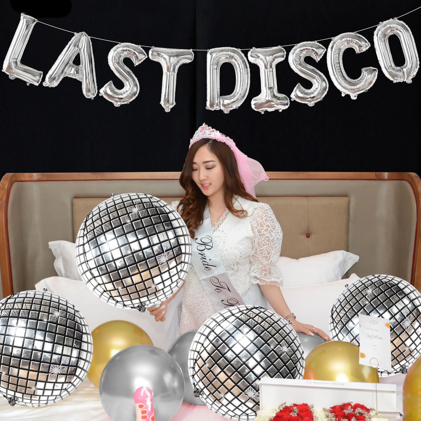 Silver Last Disco Balloons Disco Bachelorette Party Disco Ball Balloon Bridal Shower Dancing Queen Party Decorations Supplies