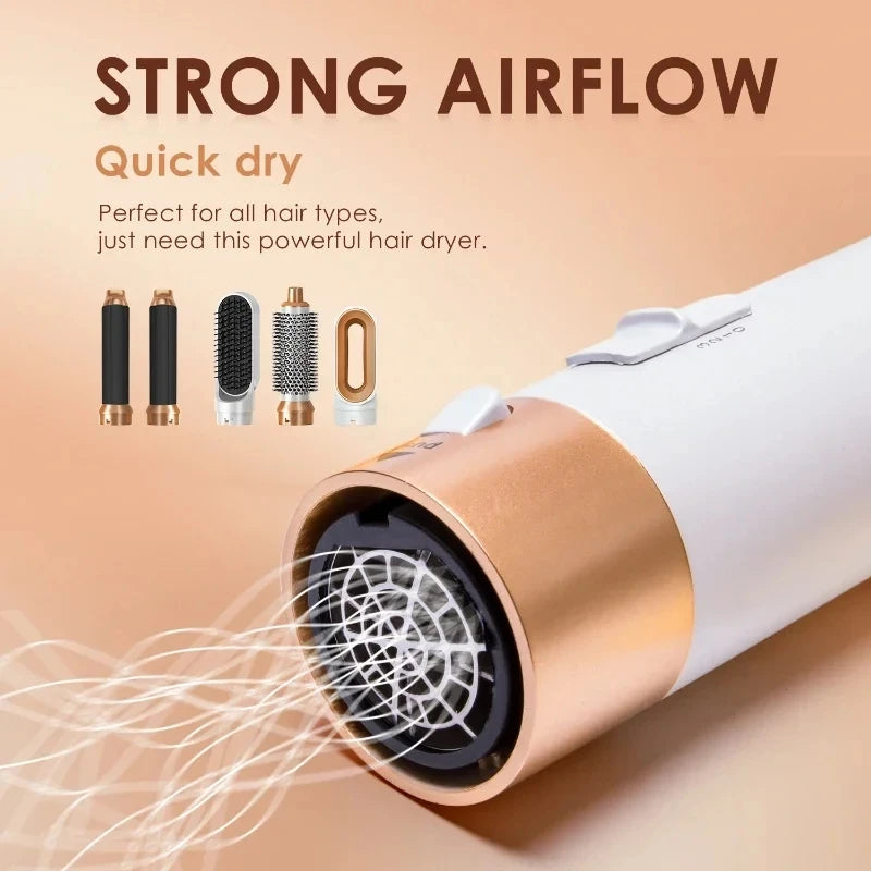 5 in 1 Hot Air Styler Comb Hair Dryer Automatic Hair Curler Professional Hair Straightener for Airwrap Household