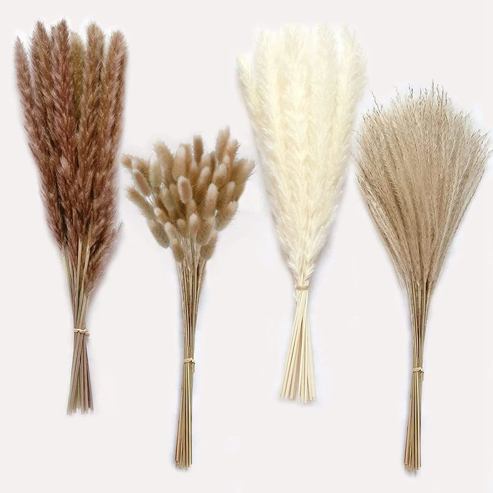 Pampas Grass Decor Boho Home Decor Bouquet Natural Fluffy Dried Flowers for Wedding Floral Arrangements Wall Farmhouse Table Dec