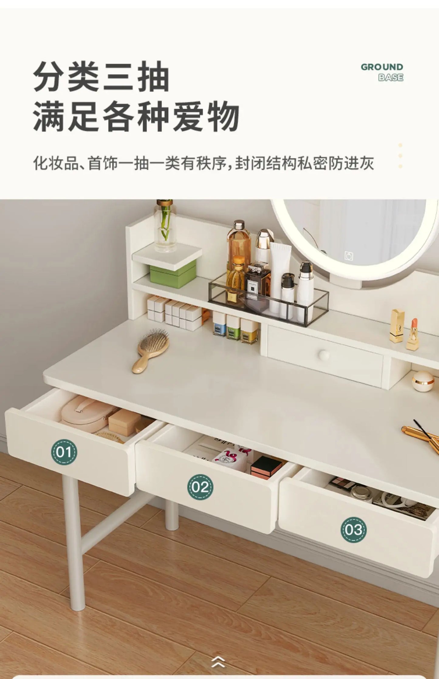 Storage Lacquer Dressing Table Container Items Cabinet Classic Dressing Table Girl Organizers Mdf Penteadeira Dressers Bedroom