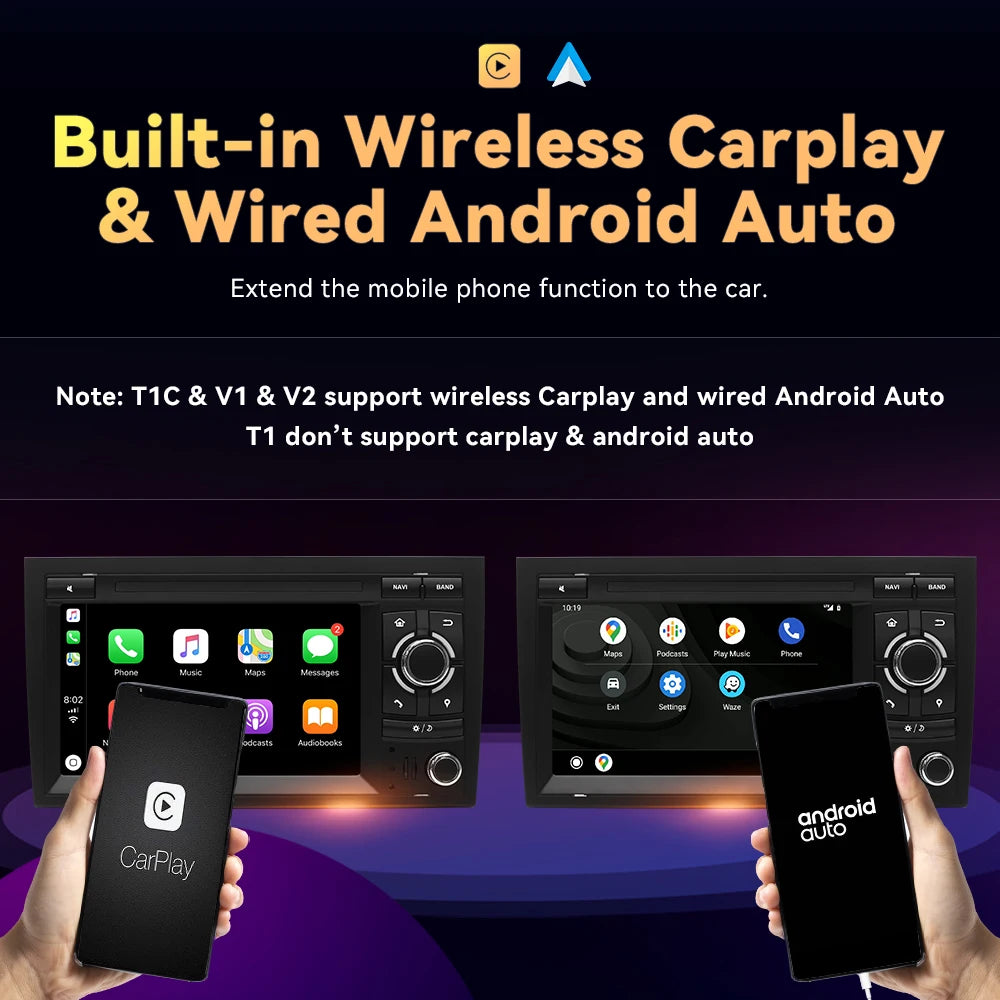 Android 12 Wireless Carplay 8G 128G Car Multimedia For Audi A4 B8 B6 B7 S4 B7 B6 RS4 B7 SEAT Exeo 7" Navigation AutoRadio